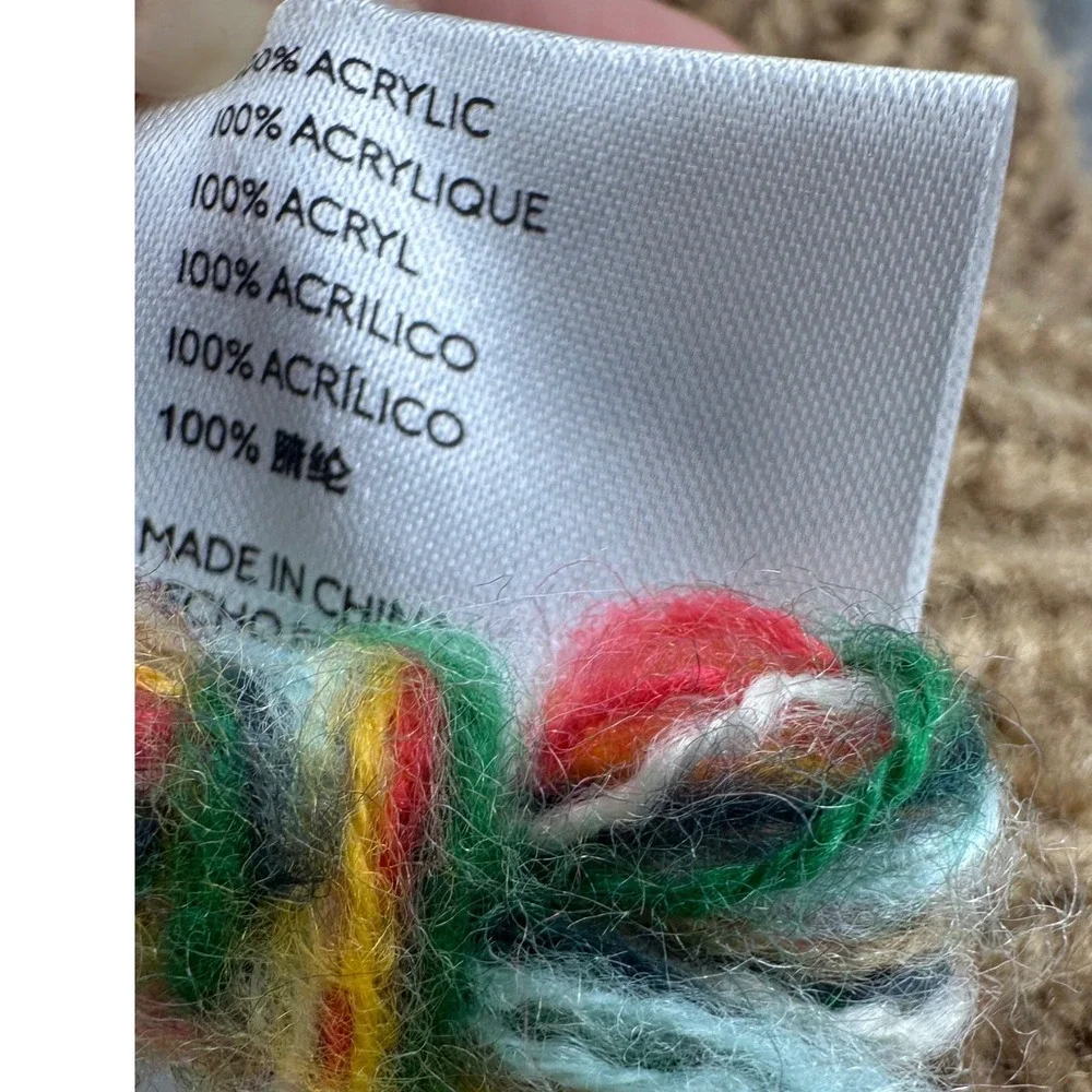 Anthropologie Fair Isle Shawl Collar Toggle Cardigan Sweater Multi Color M/L - Picture 8 of 9